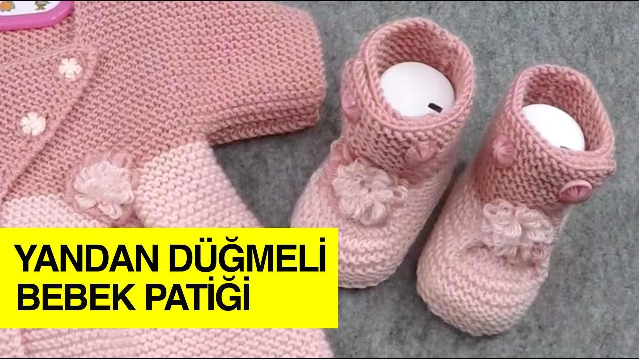 Yandan Düğmeli Patik Modeli - Örgü Modelleri