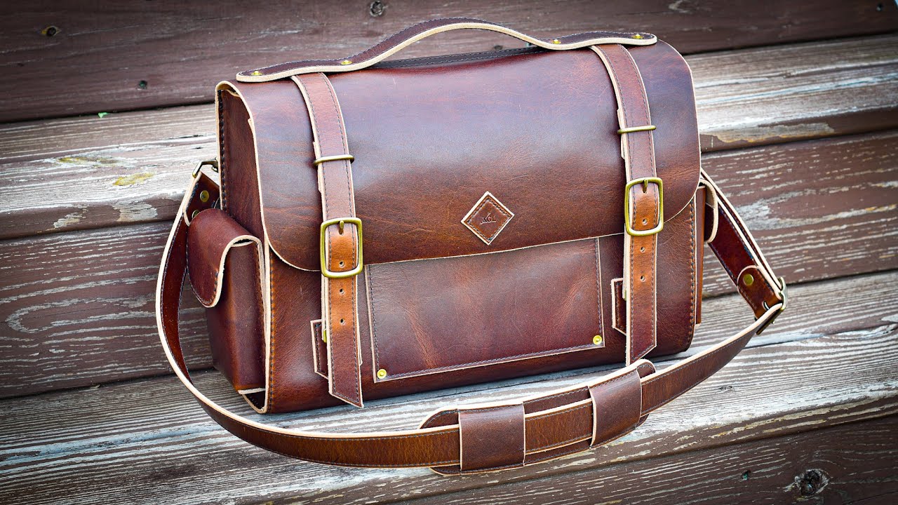 Making A Nice Leather Work Bag - Full Process - Leather Craft