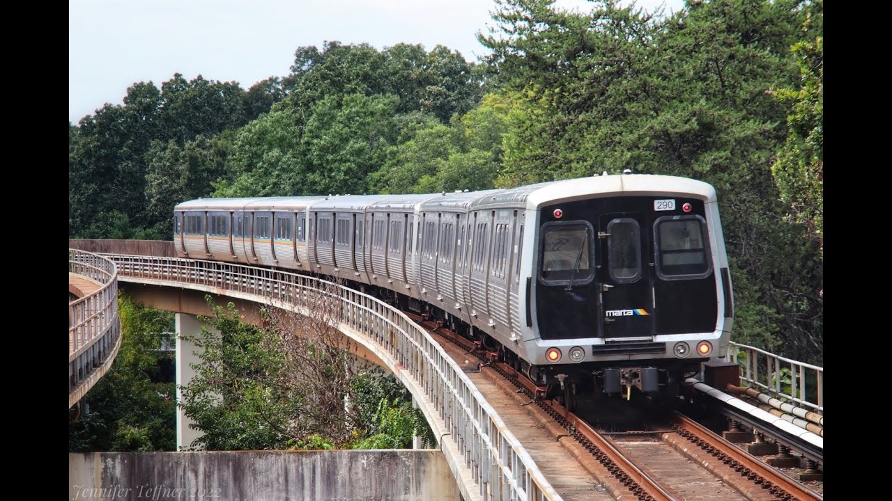 MARTA trains on the Blue & Green lines from Georgia State to East Lake on 9-25-22.