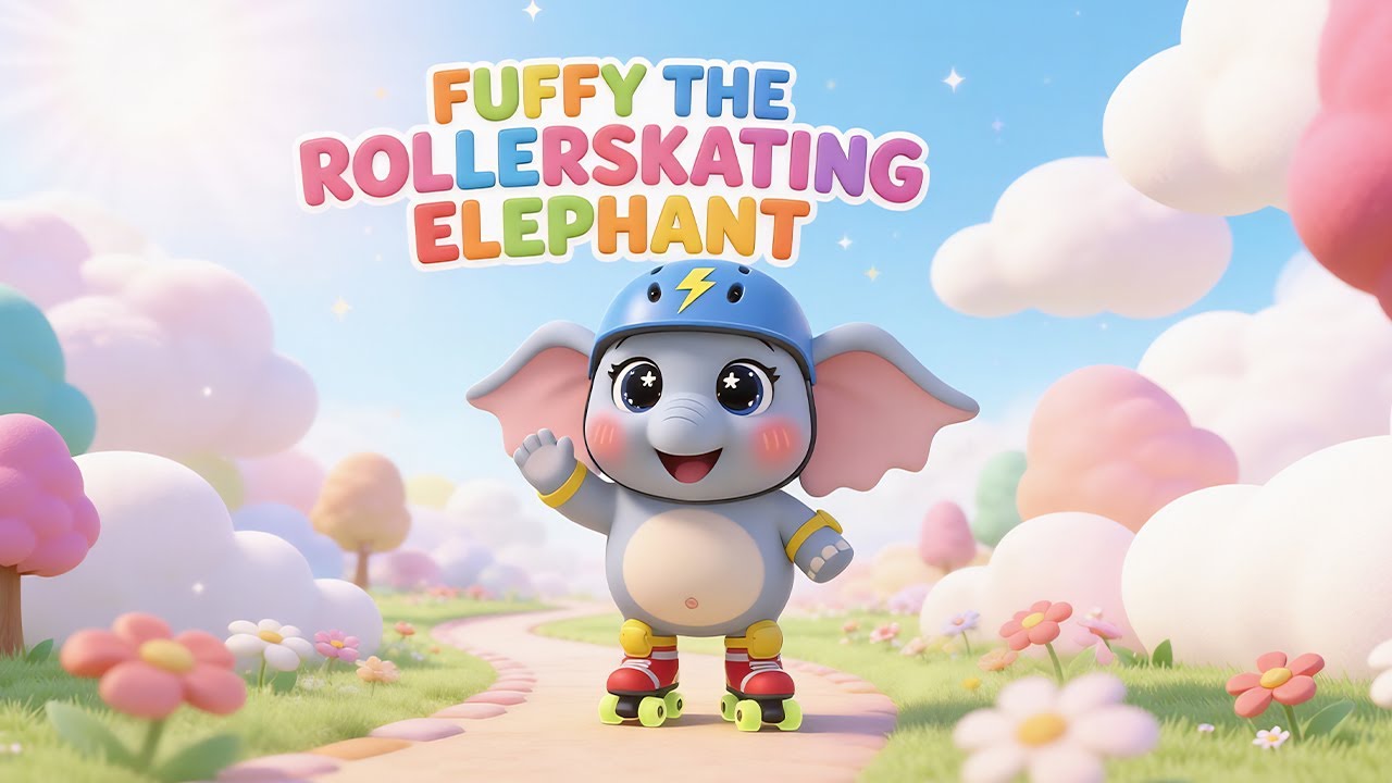 Fluffy the Rollerskating Elephant 🐘 | Kindness Song for Toddlers | Friendship Song for Kids Ages 2–4