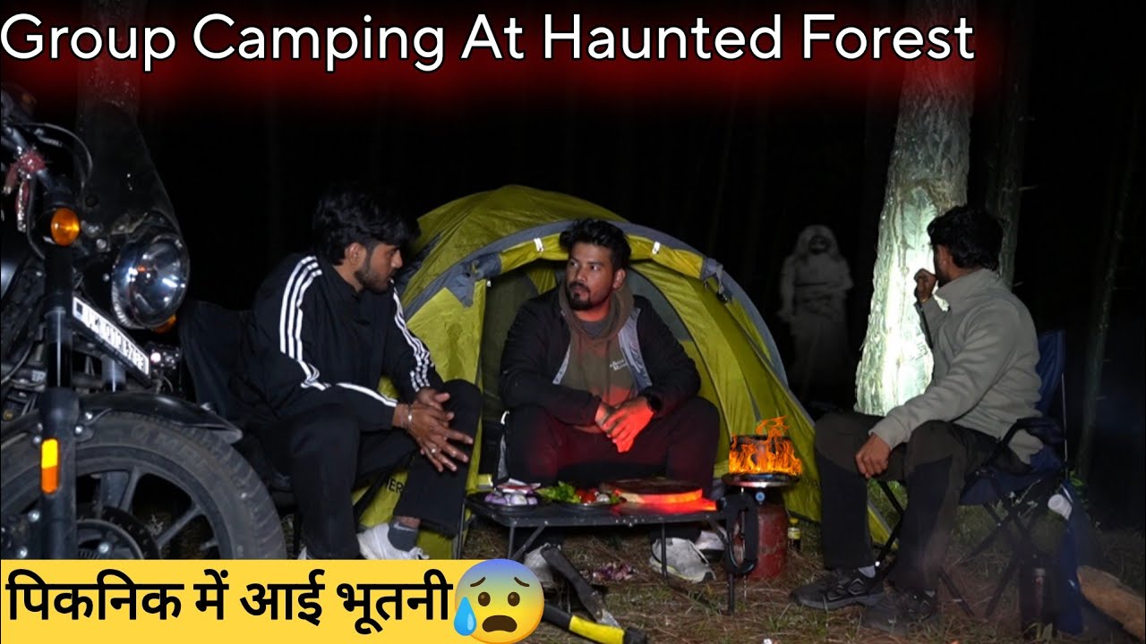 Group Camping at Haunted Forest 🌲👻 | Dare to stay the night  | trip sense #vlog 