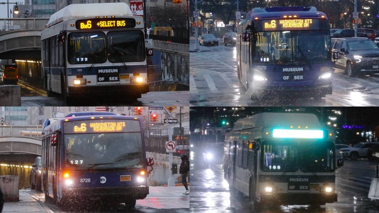 NYCT Bus: 40-Foot Bus Action on the Bx6 and Bx6 Select Bus Service at Yankee Stadium (January 2026)
