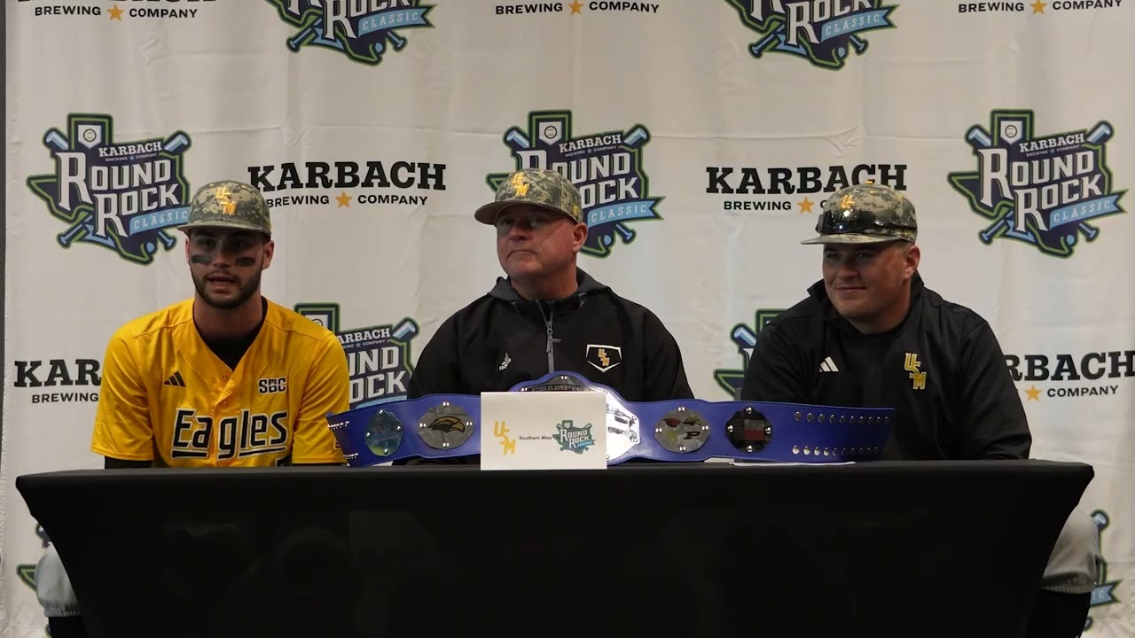 Southern Miss Baseball | Ostrander, players speak to media after sweeping 2026 Round Rock Classic