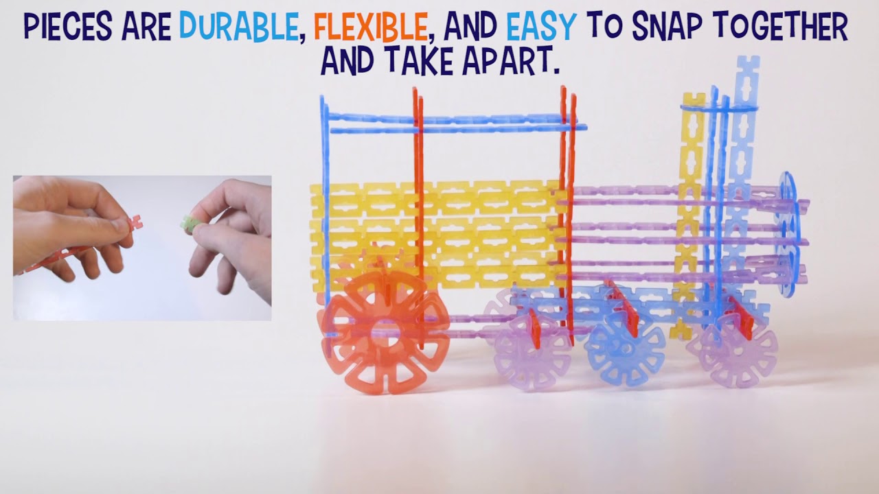Think Fast Toys Translucent Bendable Construction Rods & Discs Set