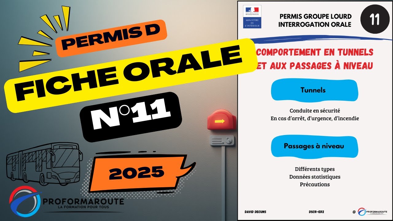 Fiche orale n°11 - Comportement en tunnels et aux passages à niveau - Permis D