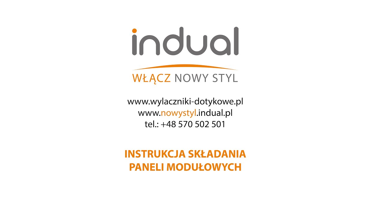 Indual | Wyłączniki Dotykowe Szklane | Instrukcja składania paneli modułowych