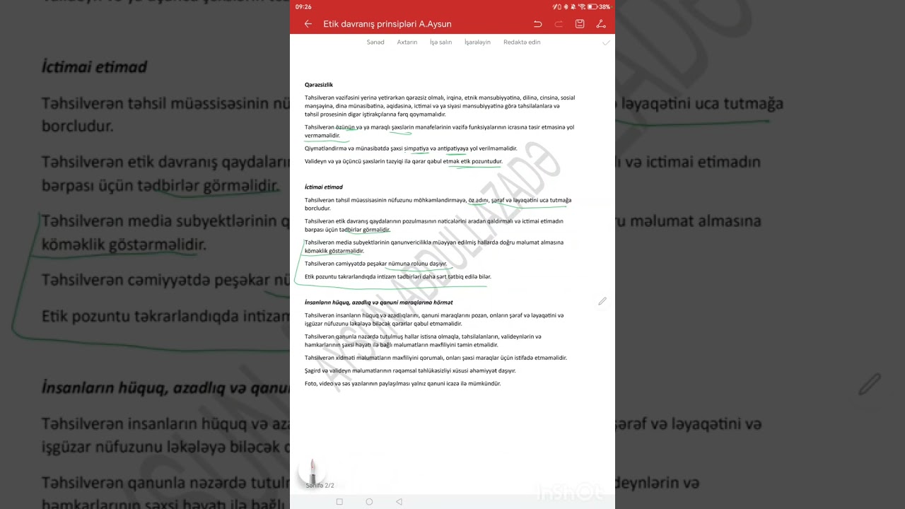 Etik davranış prinsipləri Aysun Abdullazadə 