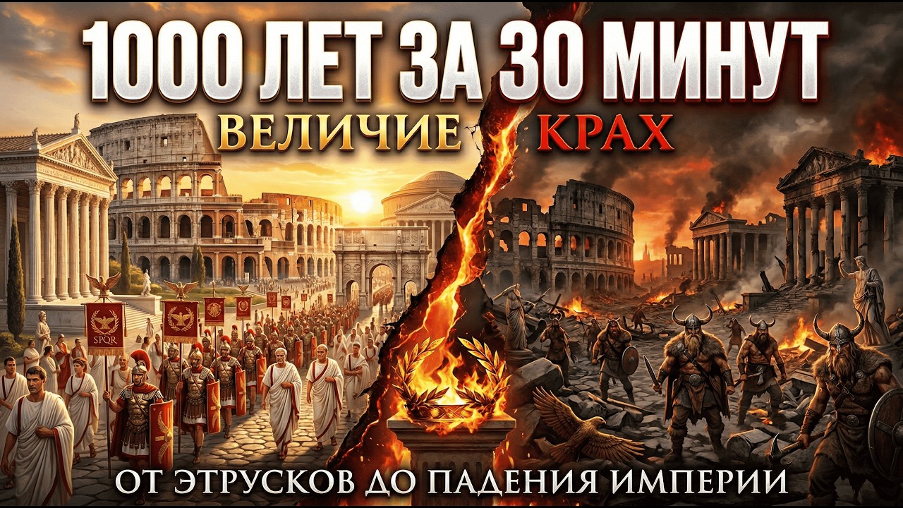 ВЗЛЕТ И ПАДЕНИЕ РИМА: 1000 лет величия за 30 минут! Лекция для сна