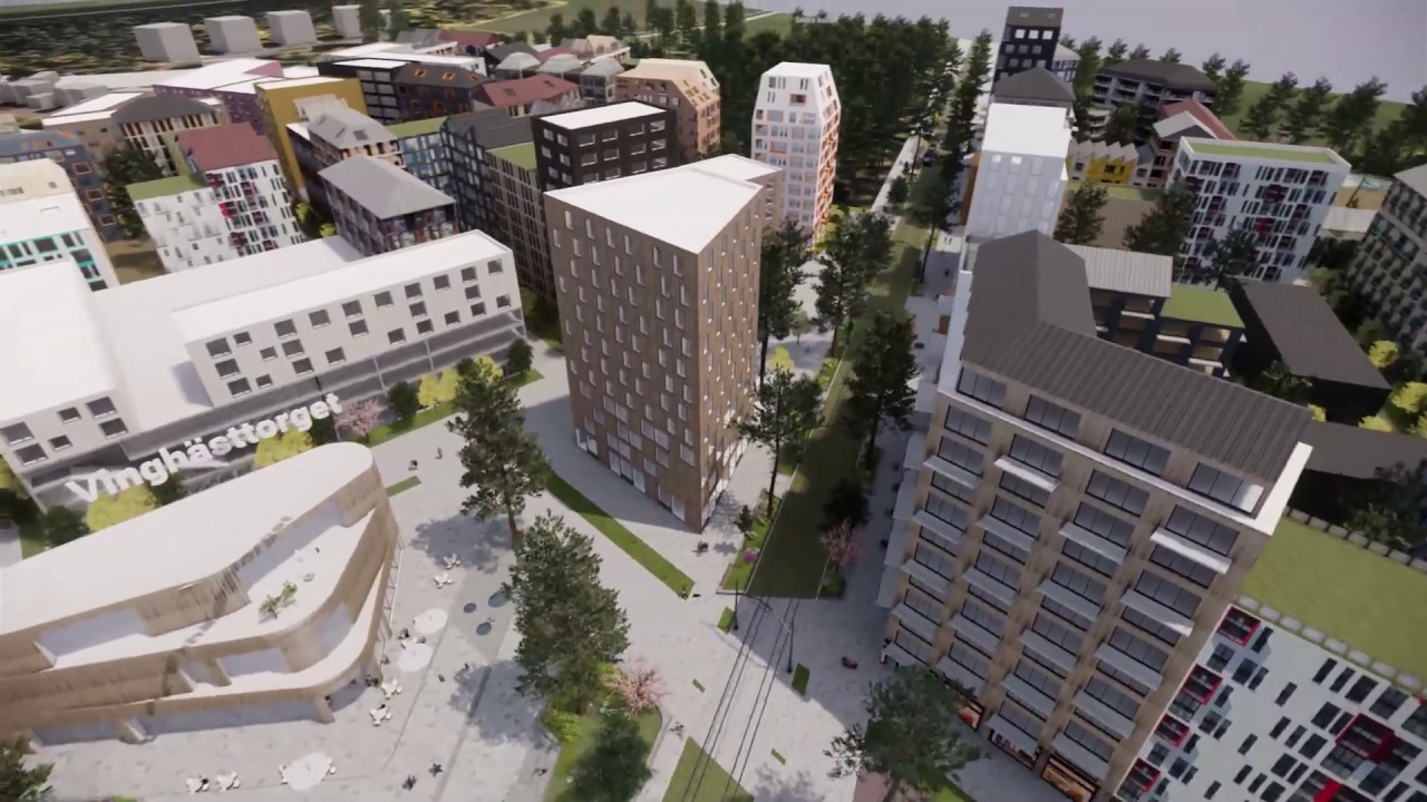 Visualization of new tramline in Ulleråker, Uppsala