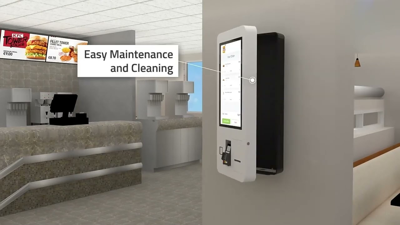 Stands Self Service One Time Touch Screen Checkout Machine Ordering Restaurant Order Kiosk