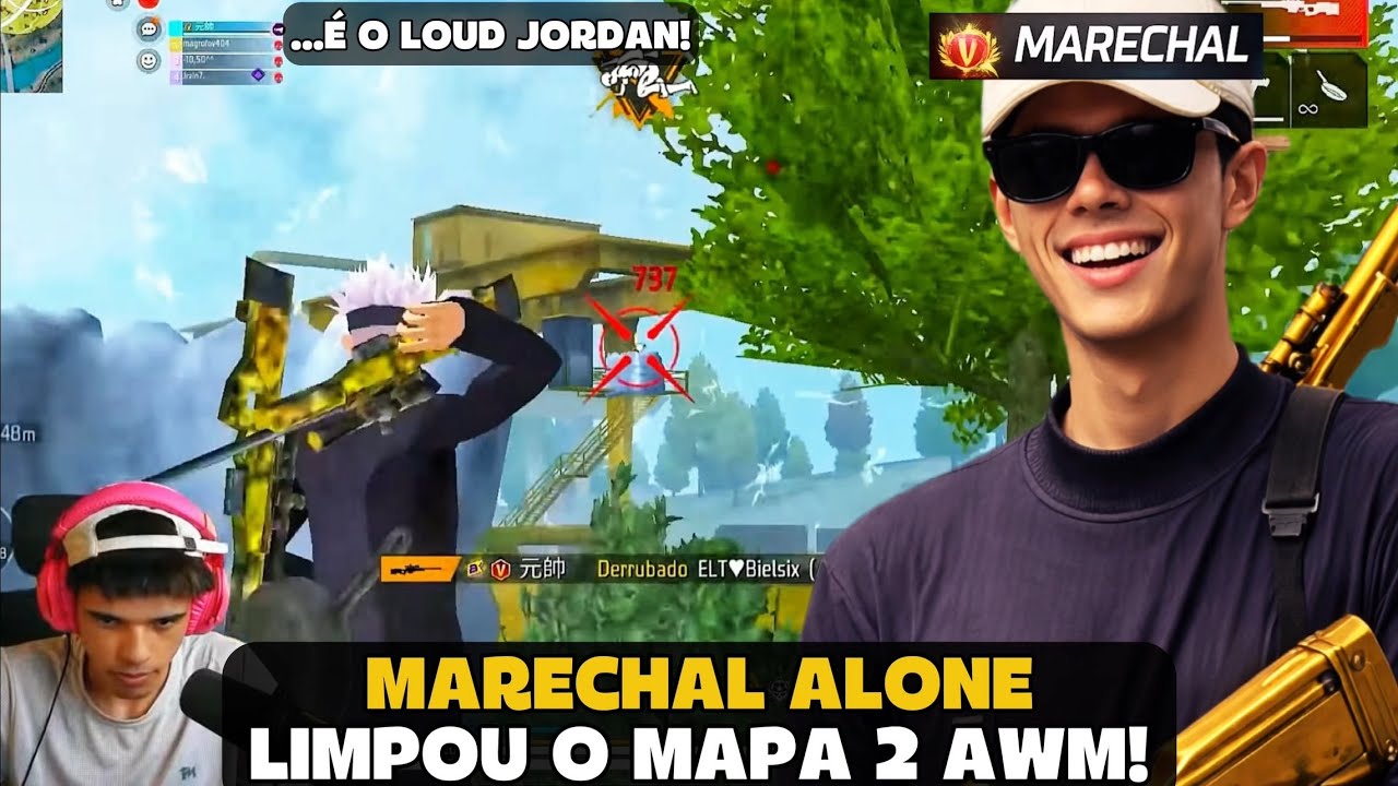 MARECHAL PEGOU 2 AWM E LIMPOU O MAPA NA RANK! FREE FIRE - MARECHAL HIGHLIGHTS