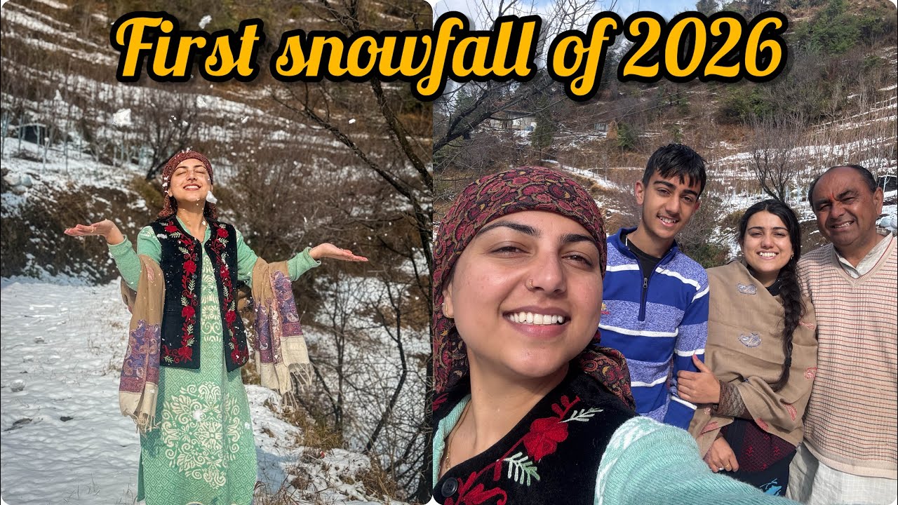 First Snowfall of 2026 || Most beautiful view💕|| Mahima Sharma 