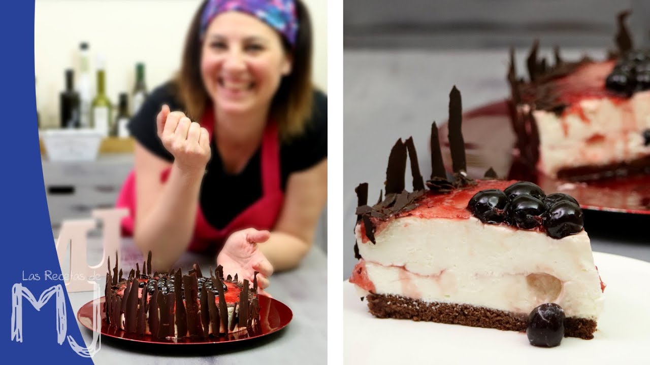 Cheesecake de Selva Negra: tarta de queso con chocolate y cereza