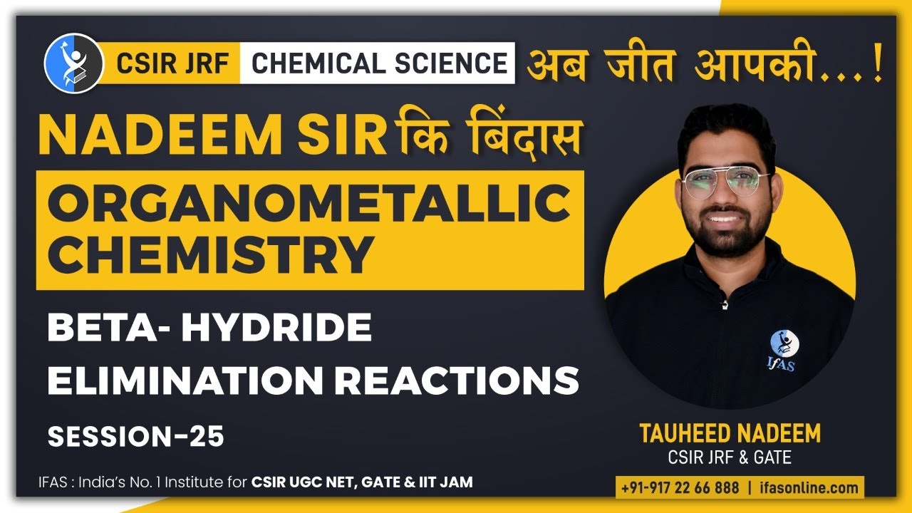 Beta Hydride Elimination Reactions Organometallic Chemistry L25