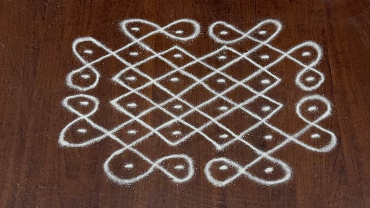 | Simple Daily Rangoli | 6*4*4 Dots Melikala Muggulu | perfect rangoli |