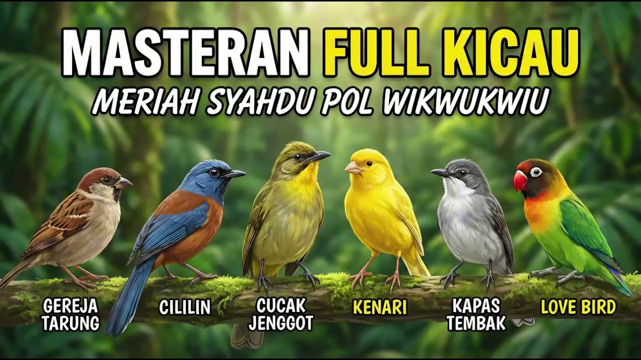Masteran Campurr (gereja tarung, cililin, cucak jenggot, kenari, kapas tembak, love bird).