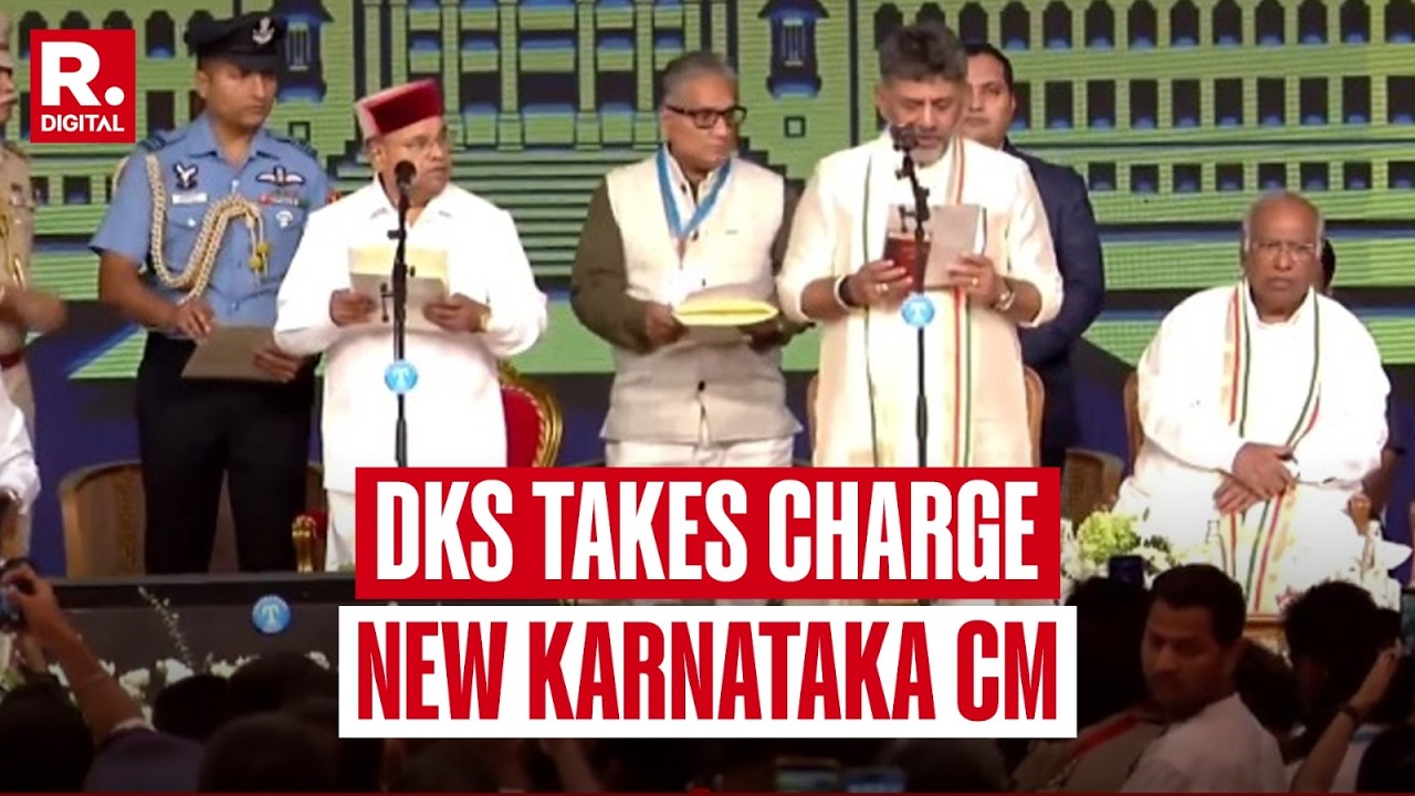 Karnataka Gets New CM: DK Shivakumar Takes Oath At Lok Bhavan; G Parameshwara Takes Oath As Dy CM