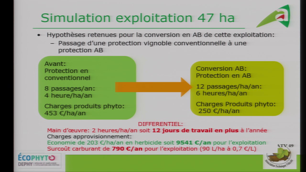 Le cout de la conversion bio en viticulture : exemple en Anjou Saumur
