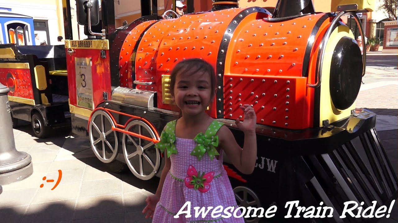 Outdoor Kiddie Train Ride and Bounce & Jump Playtime Family Fun! Choo Choo Train!