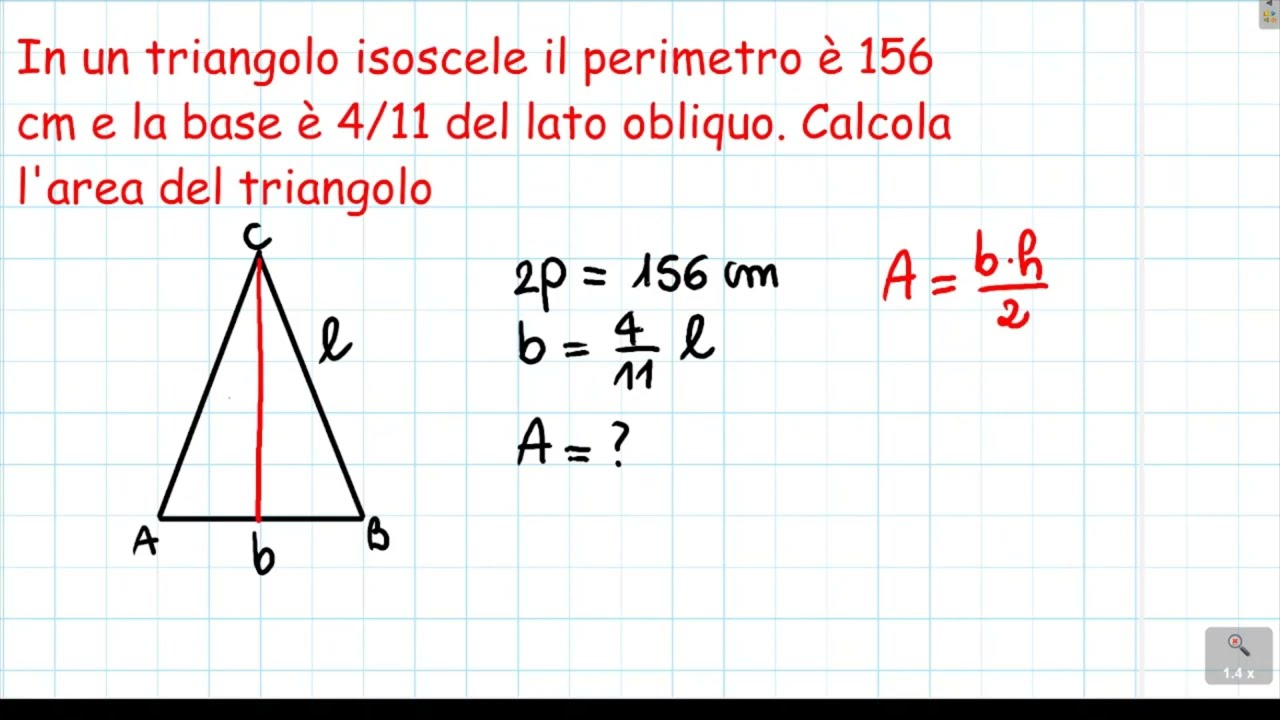 Problema: trova l'AREA del triangolo con PERIMETRO e FRAZIONE || seconda media