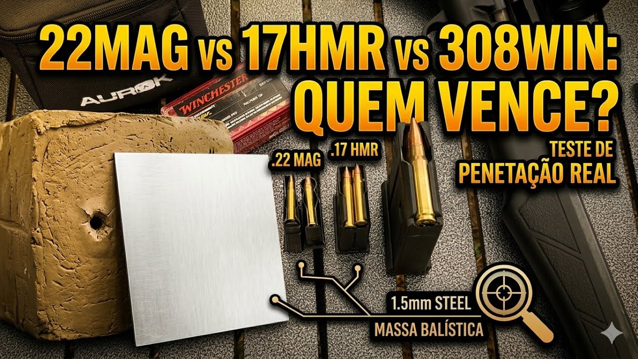 SERÁ QUE O .17 HMR HUMILHOU O .22 MAG? TESTE DE PENETRAÇÃO A 43m! (BÔNUS: .308 NO FINAL)