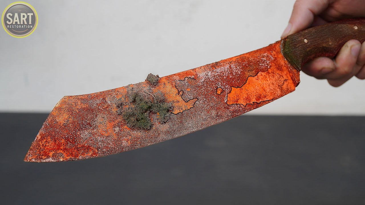 Restoration Old Very Rusted Big Chopper Knife