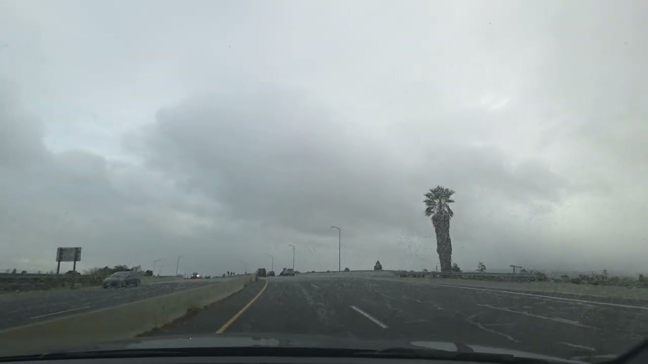 4k Cloudy Rainy Drive Past NVIDIA HQ 🌧 | San Tomas Expressway | Silicon Valley