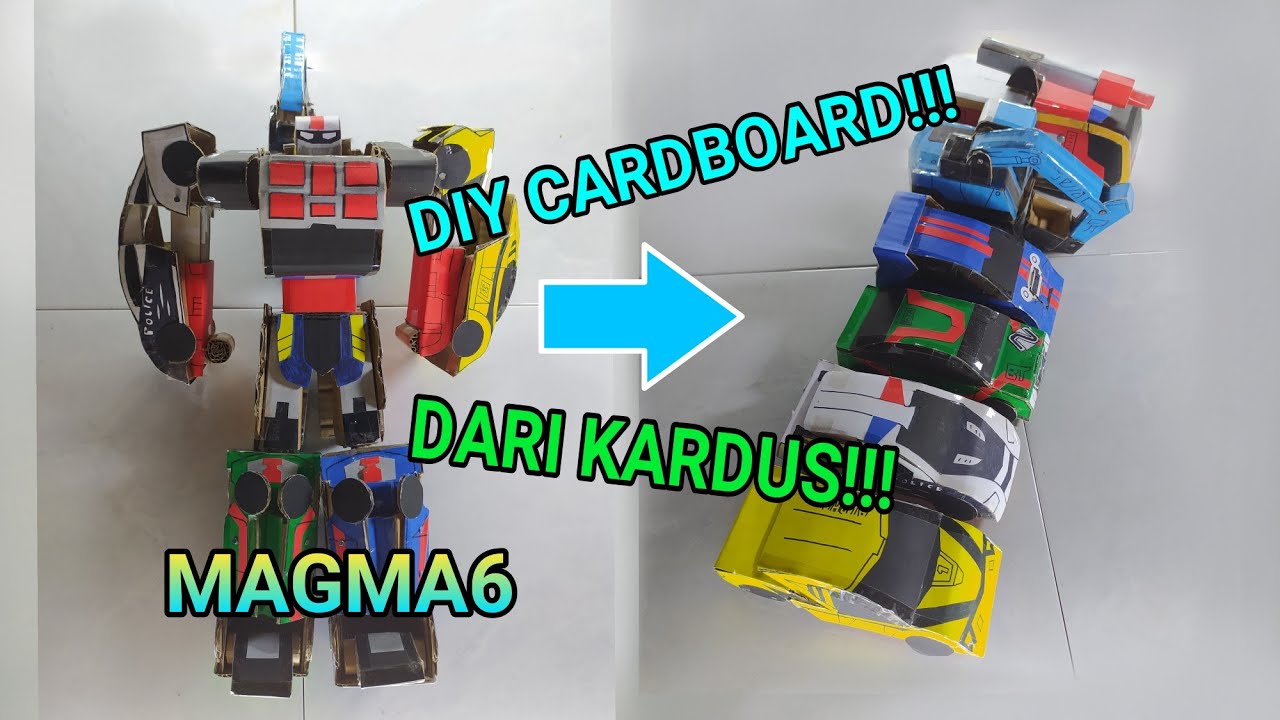 MEMBUAT TOBOT MAGMA 6 DARI KARDUS BISA BERUBAH 골판지에서 DIY CARDBOARD TOBOT MAGMA 6