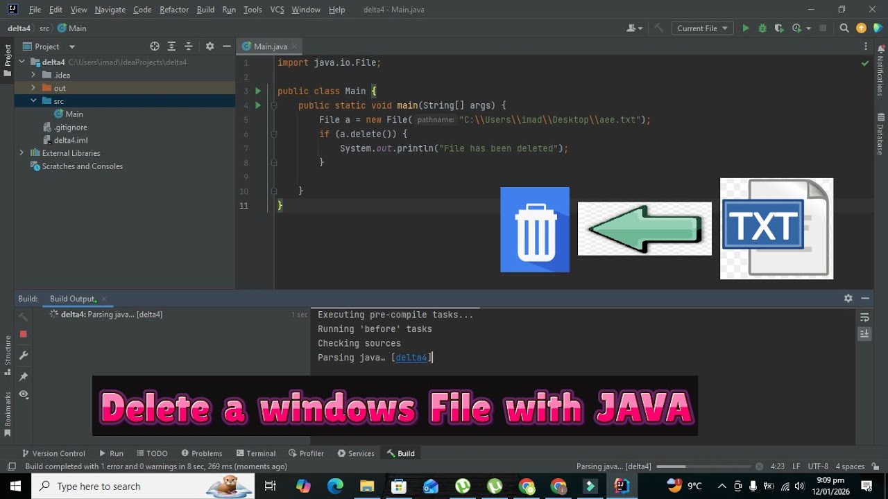 Как удалить файл с помощью Java | Удаление любого файла Windows с помощью языка программирования ...
