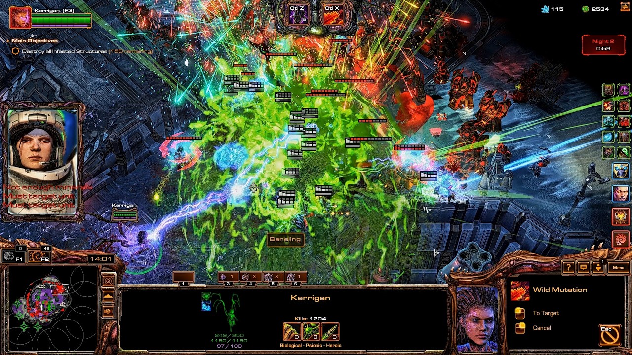 SC𝐈𝐈 Super Commander Co-Op Dead of Night ▏ Sarah Kerrigan Custom Mutation Solo GamePlay