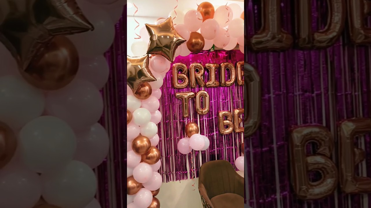 Elegant Bride To Be Balloon Decoration | Pink & Rosegold Theme  