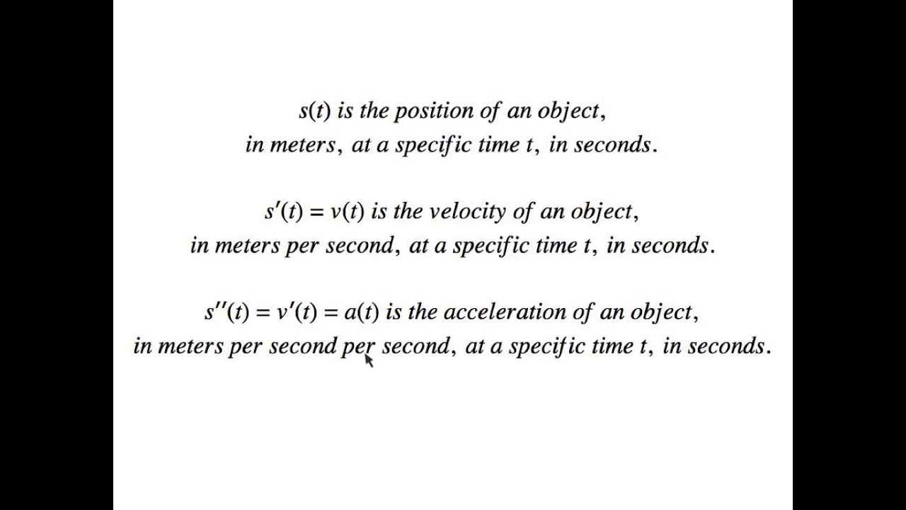 4.2a Straight Line Motion Connecting Position, Velocity, and Acceleration