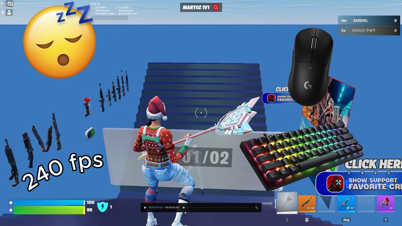 ASMR 🤩 1V1 buildfight🏆Satisfying Keyboard sounds Fortnite 240FPS 4k