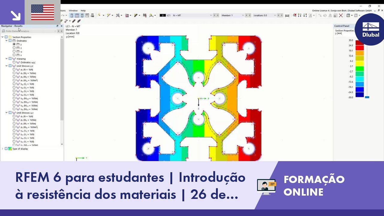 [EN] RFEM 6 para estudantes | Introdução à resistência dos materiais | 26 de abr de 2023