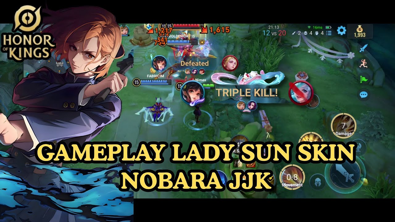 Review Skin OP Nobara Lady Sun ! Efek Skill Keren + DPS Gila + Quadra Kill  – Honor of Kings