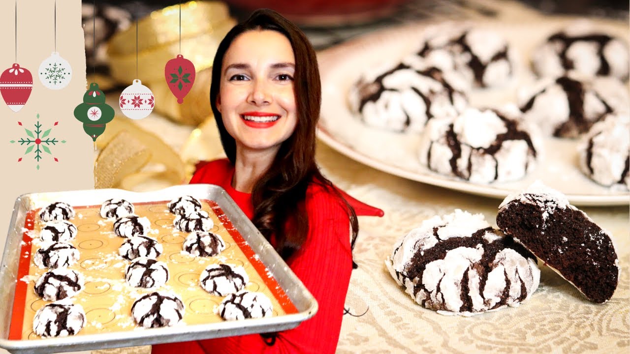 Galletas craqueladas de chocolate | Chocolate Crinkle Cookes | Es con Acento