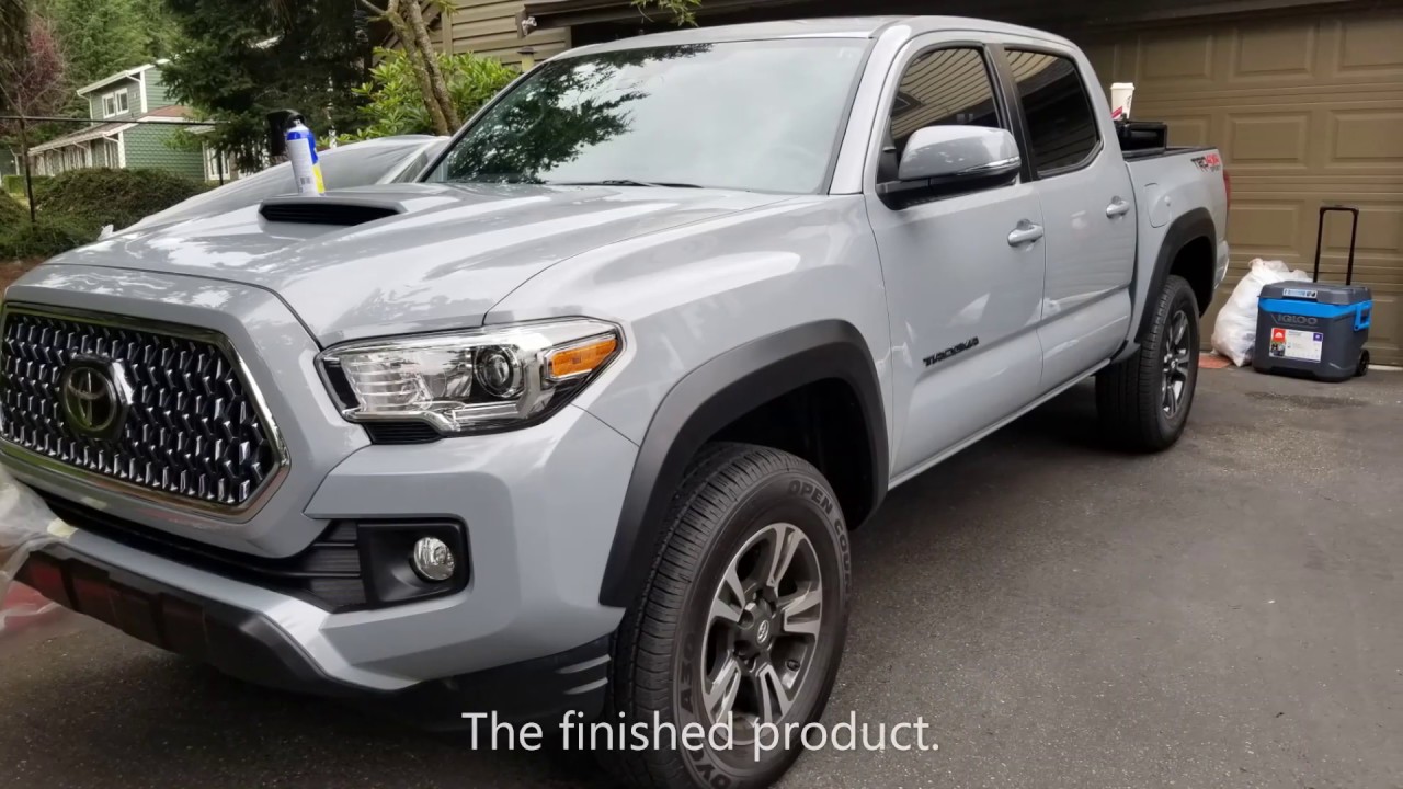 We Plasti-Dip a 2019 Toyota Tacoma fender flares and  badges. 3 min video