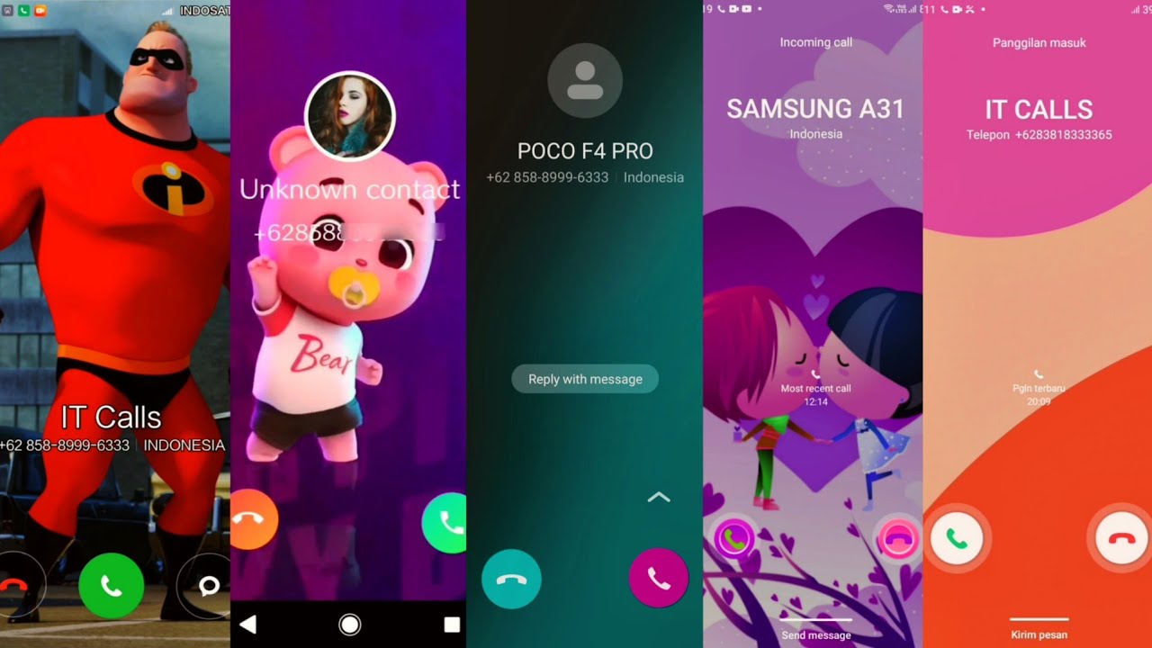 REDMI Incredible/ SONY Bear/ SAMSUNG A31/ POCO F4/ SAMSUNG A13 incoming calls