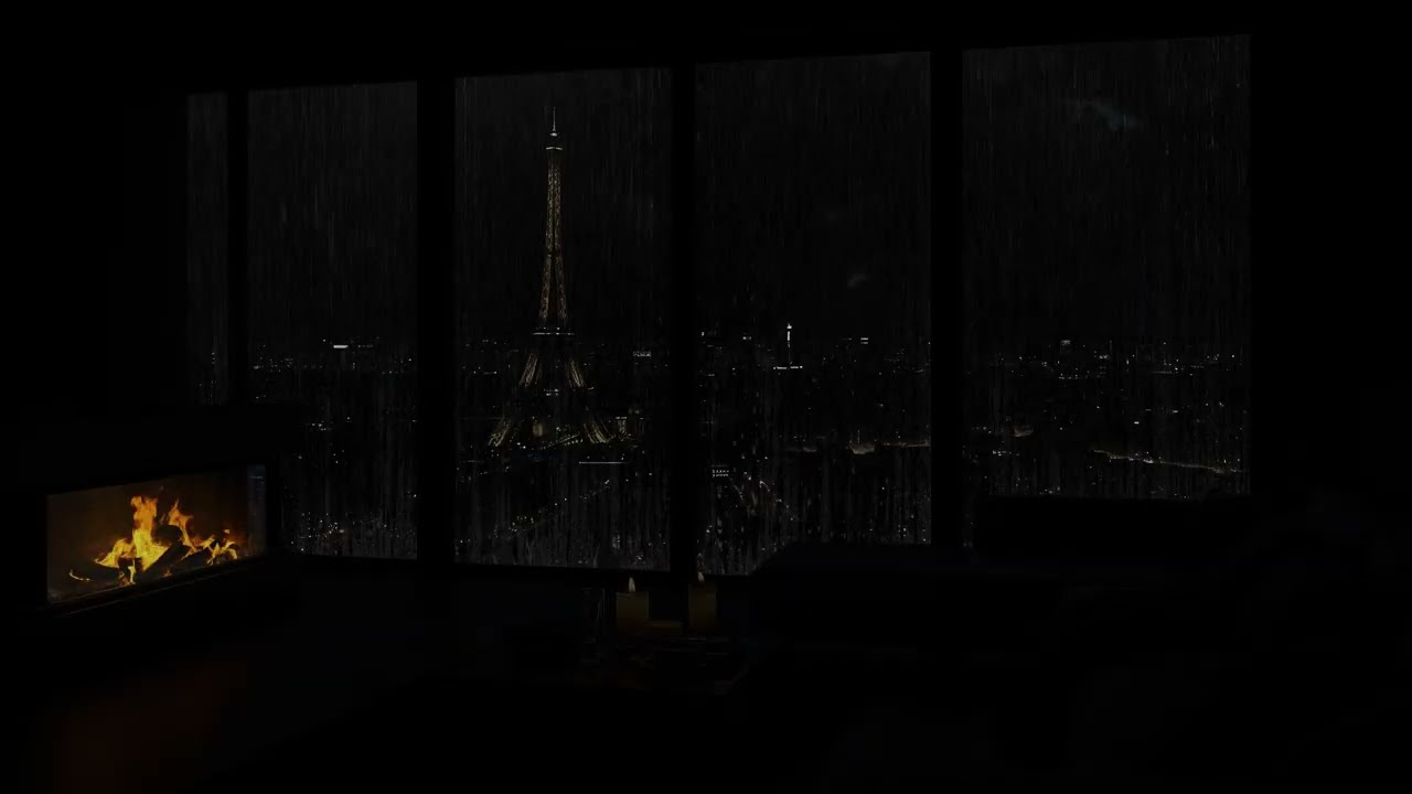 STRONG RAIN ON WINDOW 🌧️ LUXURY BEDROOM VIEW 🔥 DEEP SLEEP SOUNDS