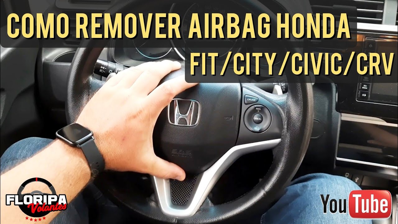 Como remover tirar sacar bolsa do airbag volante Honda FIT/ CITY/ CIVIC/ HRV - FLORIPA VOLANTES ☑🔥