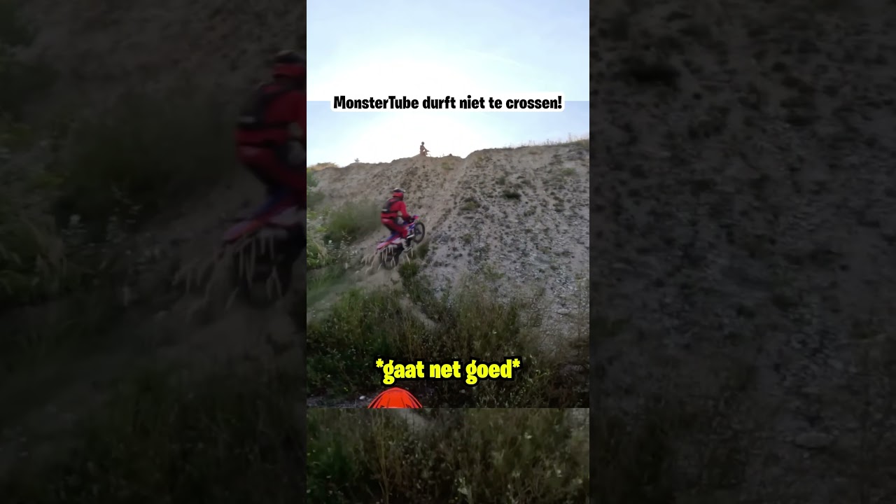 MonsterTube durft niet te crossen! #monstertube #shorts #bikelife #fyp #short #viral #funny