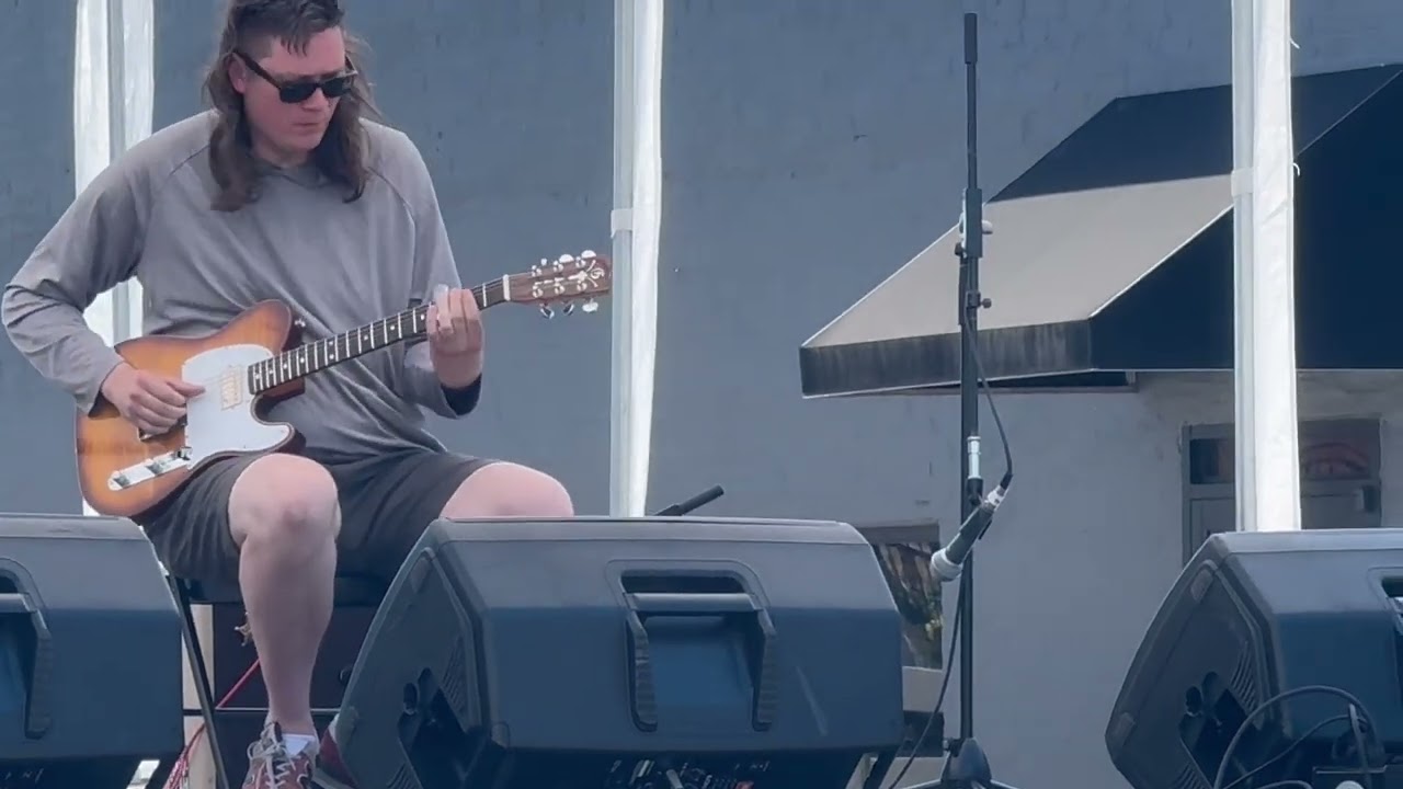 blues fingers, Joey Fletcher, taking off at Gallagherfest, Maple St., 37130, May 17, 2025 (full)