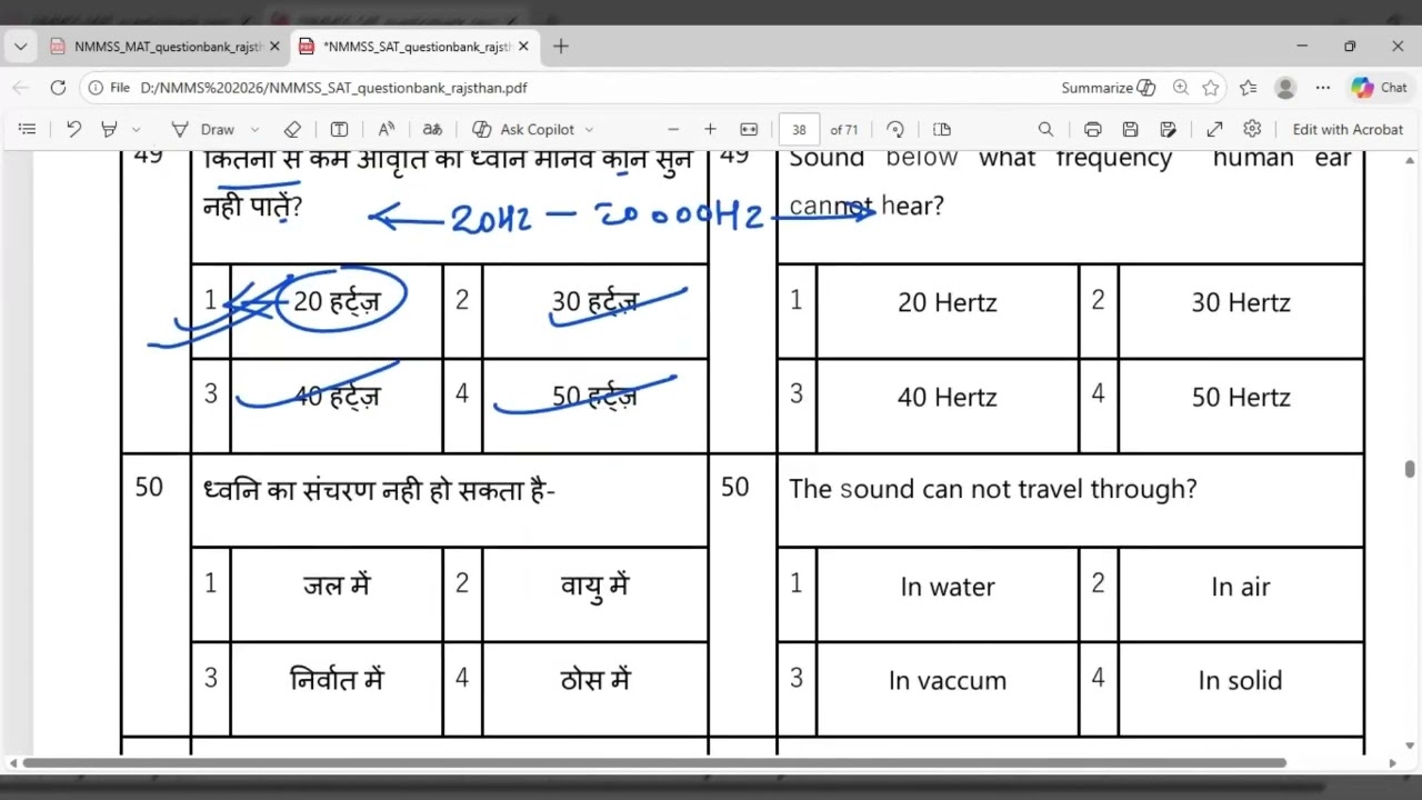 Nmms Exam Paper 8 March 2026 BiharR के लिए SAT /MATके Important Questions Answer