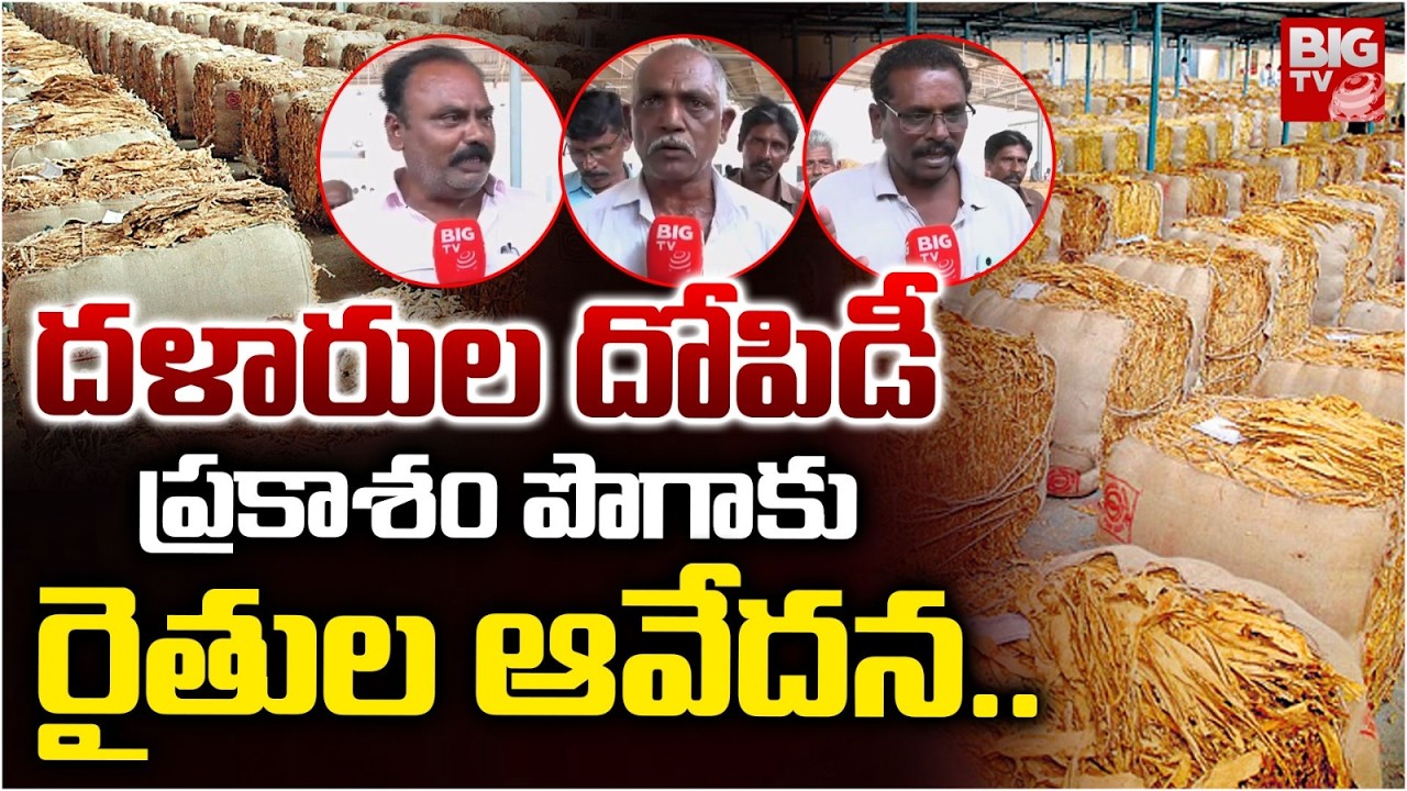 Prakasam Tobacco Farmers Demand Fair Price | Tobacco Farmers Face Problems Over Low Prices | BIG TV