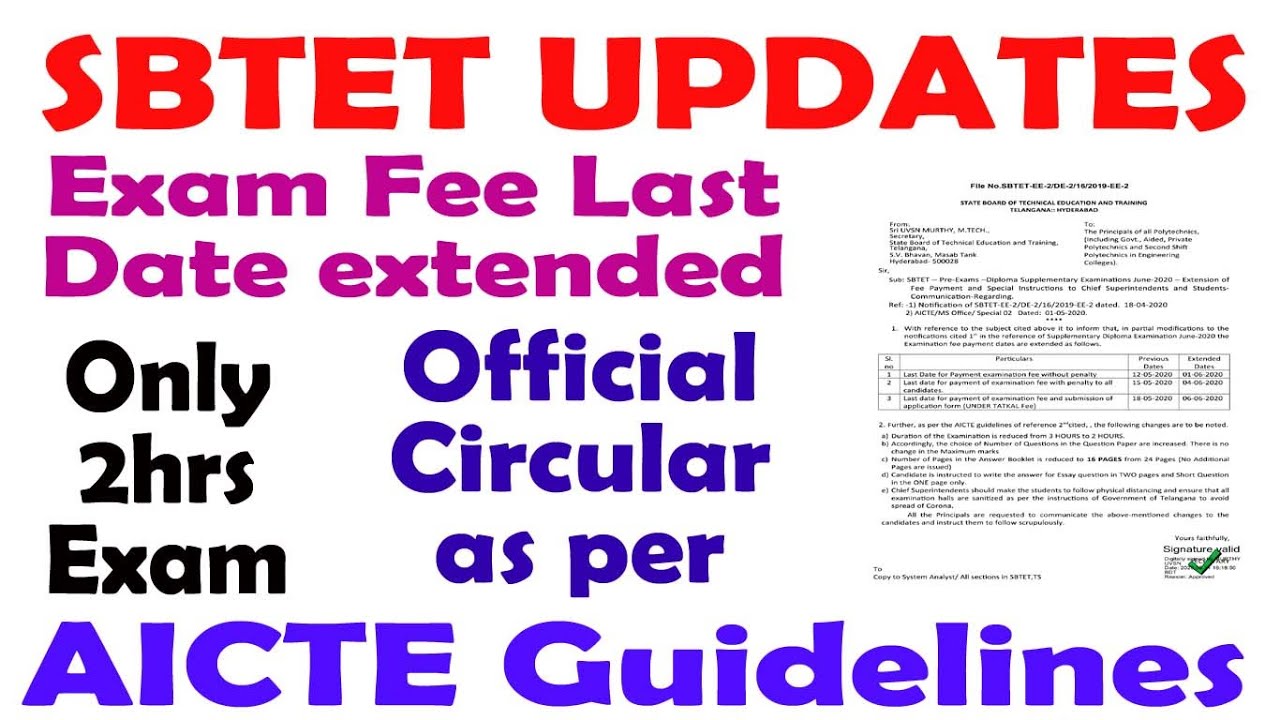 ts sbtet exams updates | diploma exams updates | diploma exams as per AICTE Guidelines