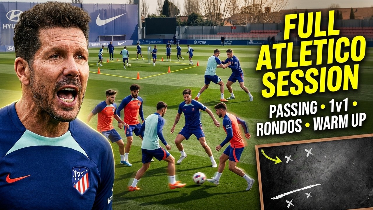 🏃⚽Dynamic Warm Up + Passing Drills  + 1v1  + Rondos / Atletico Madrid