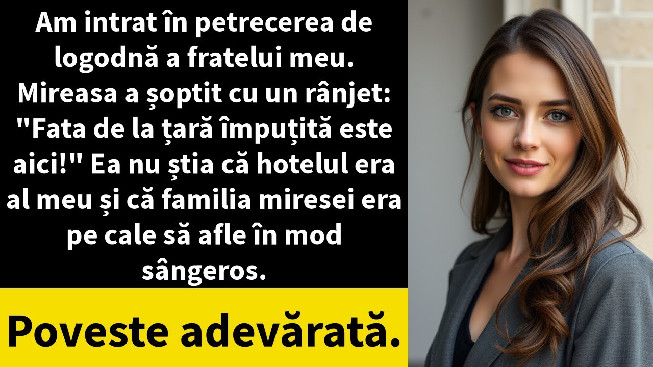 Am intrat în petrecerea de logodnă a fratelui meu. Mireasa a șoptit cu un rânjet:
