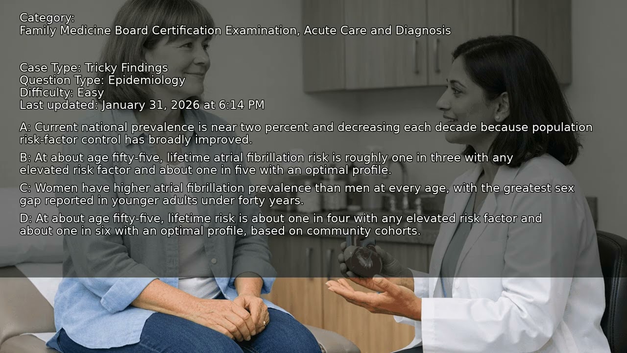 Acute Care and Diagnosis, Family Medicine Board Certification Examination - Full Vignette with Exten