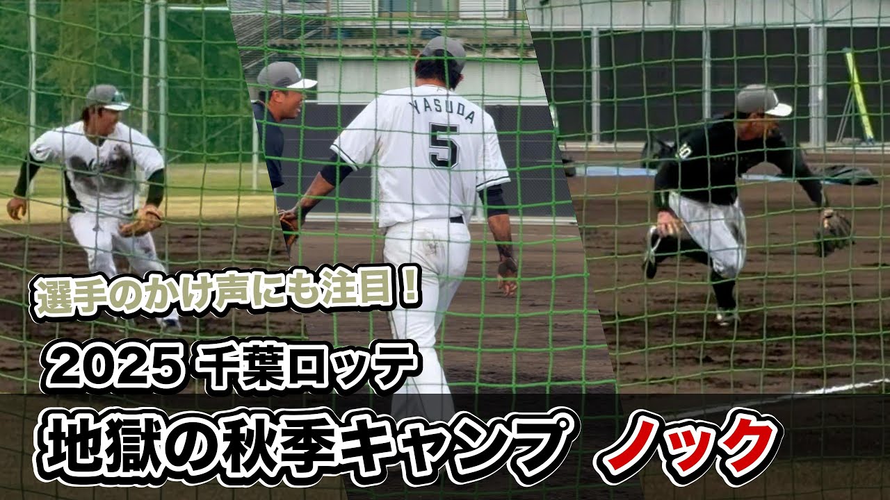 千葉ロッテ 秋季キャンプ  ノック動画 （安田/上田/小川/宮崎) ｜2025.11.2