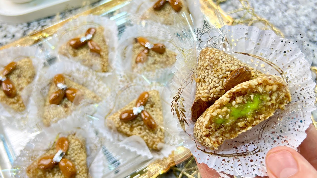 حلويات العيد / جلجلانية معسلة ومحشية بالشكولا بذوق مميز حلوة راقية لجميع المناسبات
